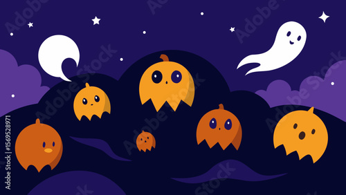 Beautiful but eerie night sky filled with constellations and a mysterious glowing moon