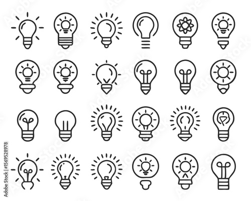 Illuminating lightbulb symbol representing a brilliant new concept innovation and creative thinking presented as a clean graphic element