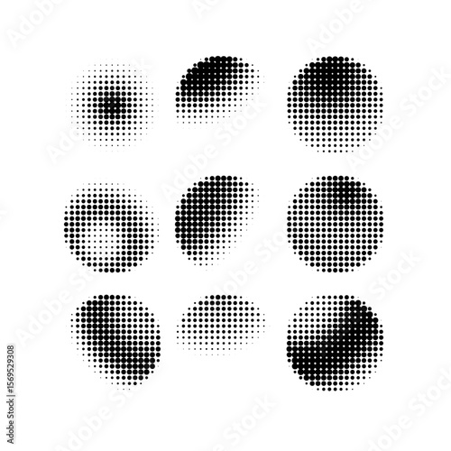 Halftone gradient circles Halftone Circles A Collection of Dot Pattern Spheres