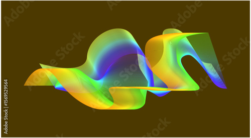 Blend Wavy Curved Abstract Design Background Brown Colorful Gradient Vector Illustration