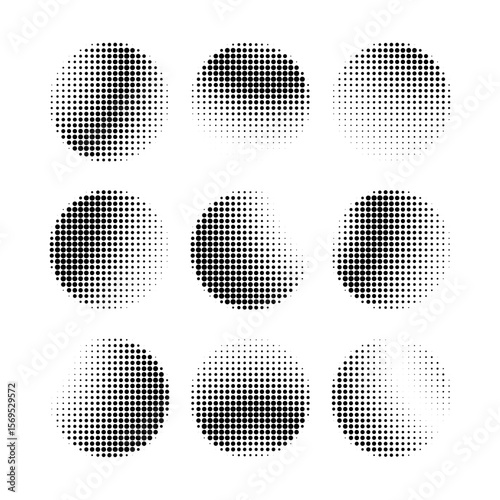 Halftone gradient circles Halftone Circles A Collection of Dot Pattern Spheres