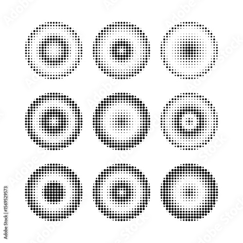 Halftone gradient circles Halftone Circles A Collection of Dot Pattern Spheres