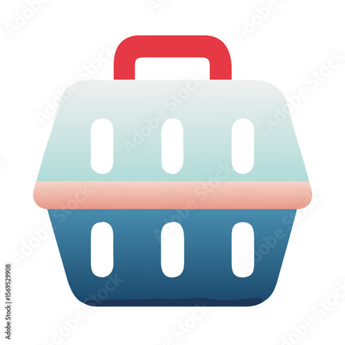 Colorful shopping basket icon in a flat design style  