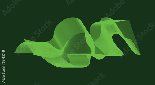 Blend Wavy Curved Abstract Design Background Green Vector Illustration