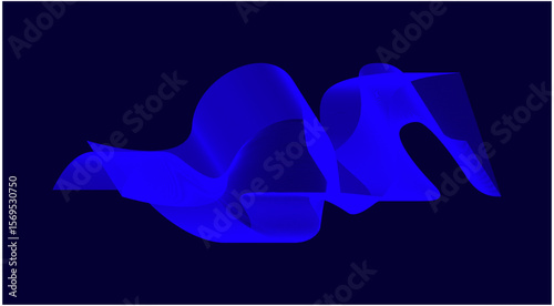 Blend Wavy Curved Abstract Design Background Blue Vector Illustration