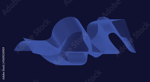 Blend Wavy Curved Abstract Design Background Blue Vector Illustration
