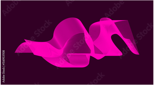 Blend Wavy Curved Abstract Design Background Pink Vector Illustration