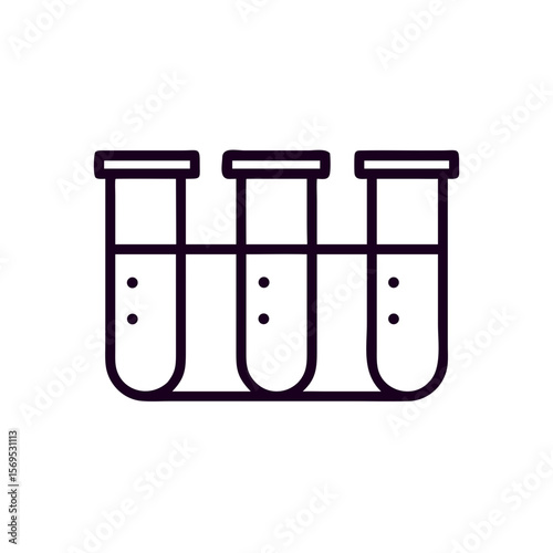 Wallpaper Mural Laboratory test tubes in minimalist line art style for science concept   Torontodigital.ca