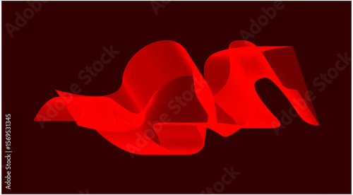 Blend Wavy Curved Abstract Design Background Red Vector Illustration