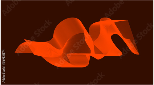 Blend Wavy Curved Abstract Design Background Orange Vector Illustration