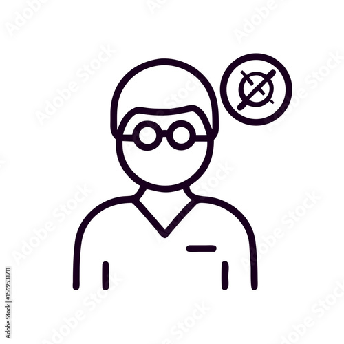 Wallpaper Mural Doctor wearing glasses with no entry symbol on white background   Torontodigital.ca