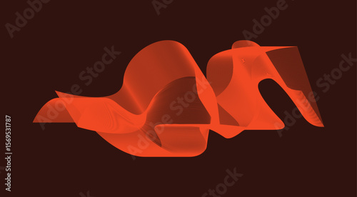 Blend Wavy Curved Abstract Design Background Orange Vector Illustration