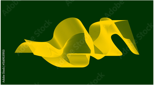 Blend Wavy Curved Abstract Design Background Yellow Vector Illustration