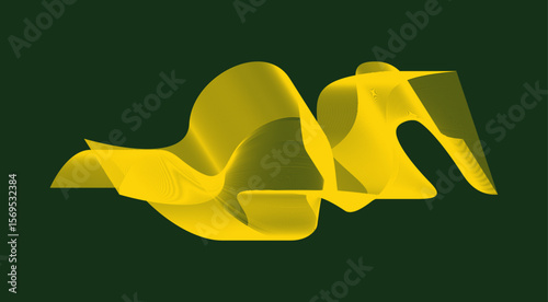 Blend Wavy Curved Abstract Design Background Yellow Vector Illustration