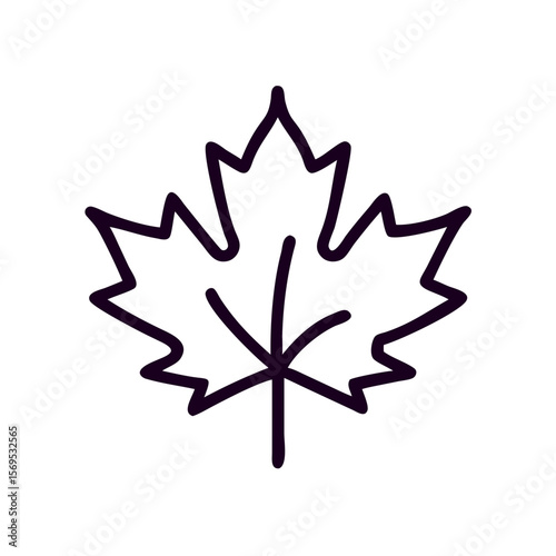Wallpaper Mural Outline of a maple leaf in minimal style for seasonal themes   Torontodigital.ca