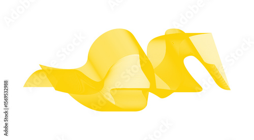Blend Wavy Curved Abstract Design Yellow Background Vector Illustration