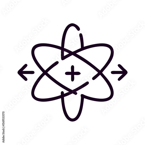 Wallpaper Mural Atomic symbol with directional arrows in minimalist style   Torontodigital.ca
