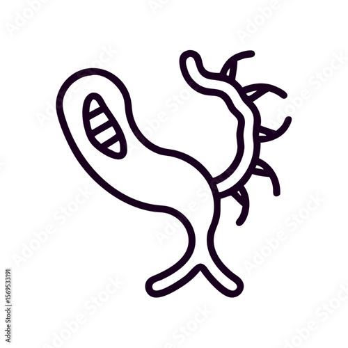 Abstract illustration of a microbe representing the concept of Back to school  