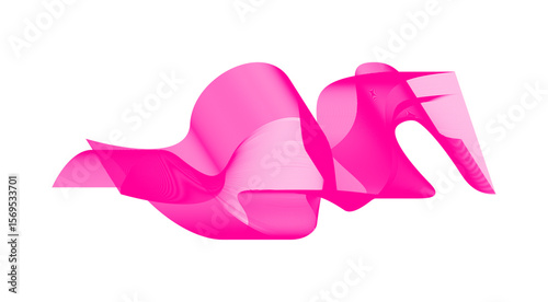Blend Wavy Curved Abstract Design Pink Background Vector Illustration
