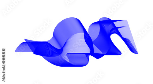 Blend Wavy Curved Abstract Design Blue Background Vector Illustration