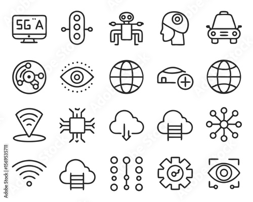 technology icon set containing 5g ai robotics iot  5.svg