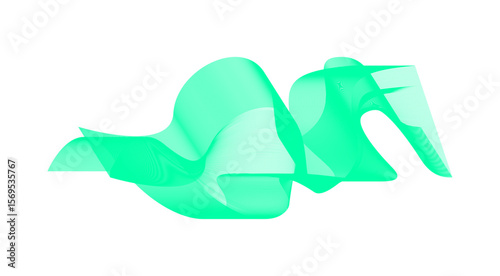 Blend Wavy Curved Abstract Design Green Cyan Background Vector Illustration