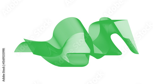 Blend Wavy Curved Abstract Design Green Background Vector Illustration