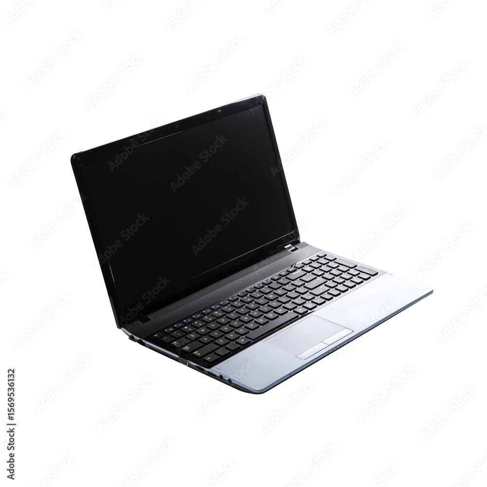 Modern silver laptop isolated on white background Modern silver laptop isolated on white background