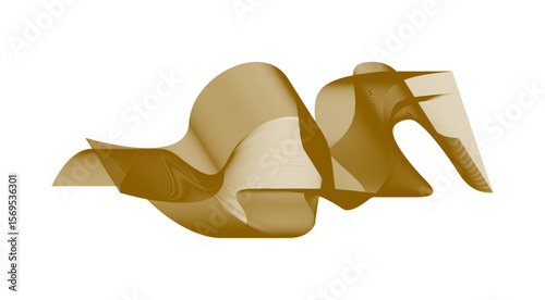 Blend Wavy Curved Abstract Design Brown Background Vector Illustration
