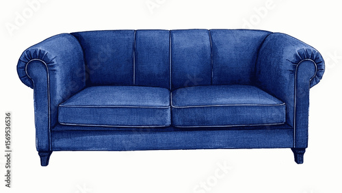Pastel Hearth Living room sofa blue isolated watercolor vector illustration svg