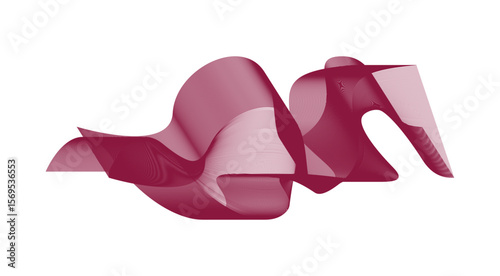 Blend Wavy Curved Abstract Design Maroon Background Vector Illustration