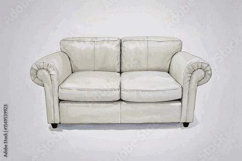 Dusk Sofa Living room sofa white isolated watercolor vector illustration svg