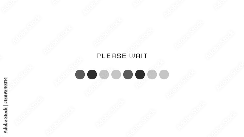 white clean now loading animation Please Wait video 4k