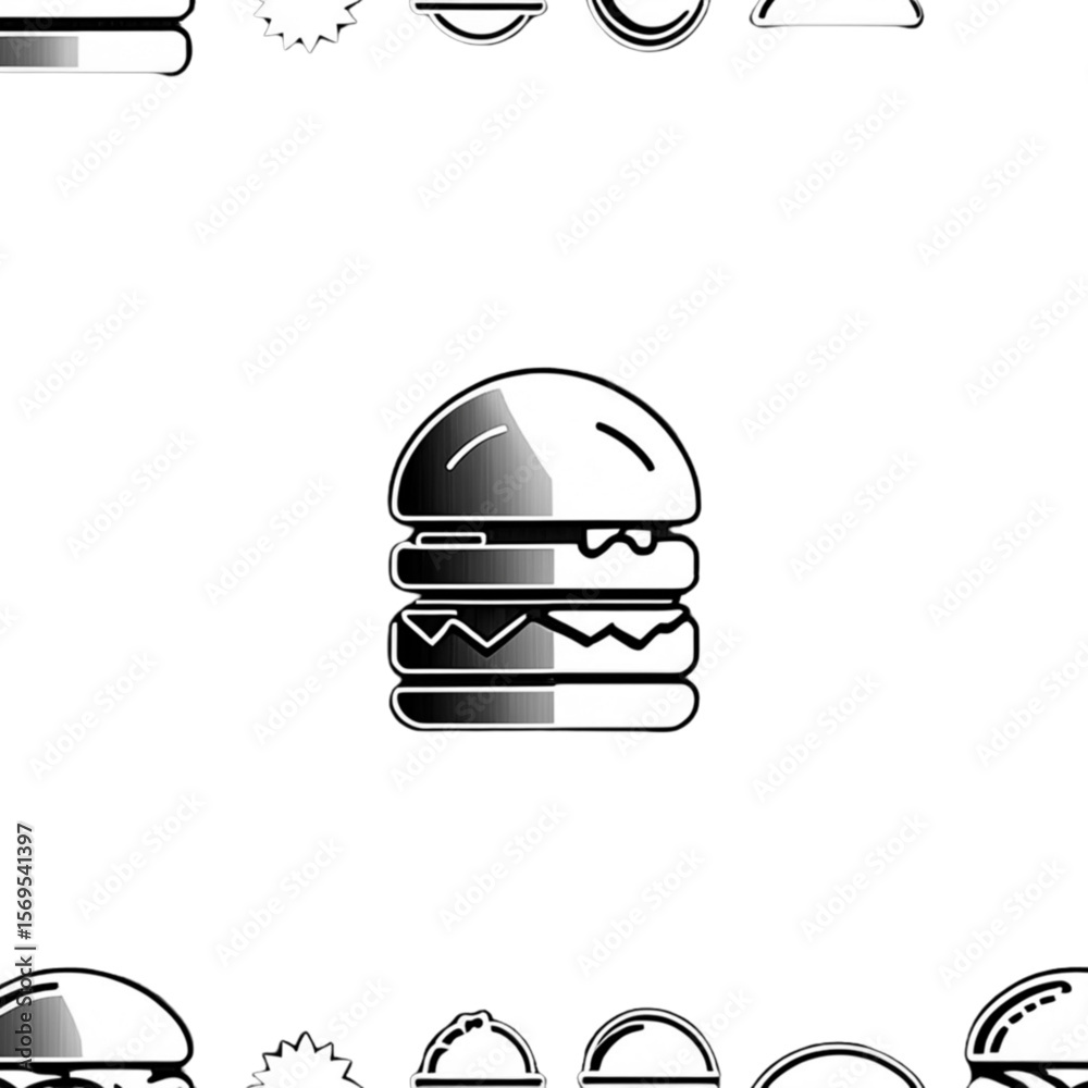 Fototapeta premium ハンバーガーアイコン｜Burger Icon