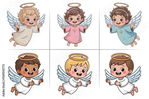 Christian Kids Holiday Clipart Set – Cute Jesus, Angels, Crosses, Nativity, Easter Eggs & Bible Scenes – Perfect for Sunday School, Crafts, Cards, T-Shirts – Editable Vector Graphics Bundle