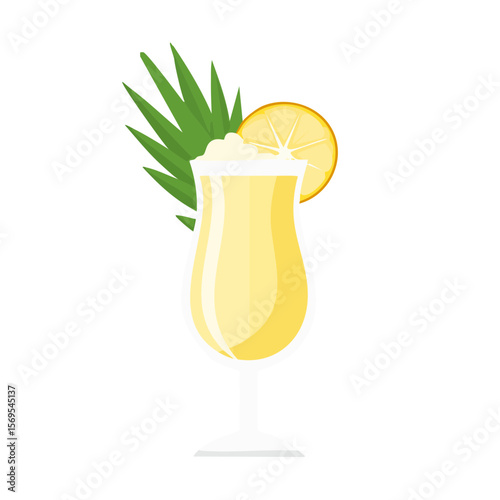 Troopical Pina Colada Drink Isolated on a Transparent Background