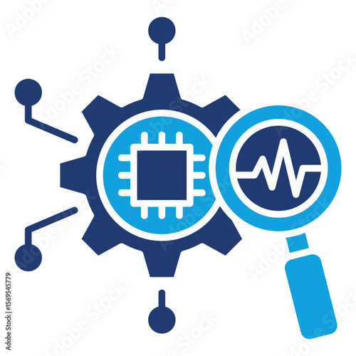 Anomaly Detection Flat Blue Icon