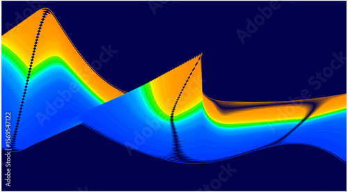 Blend Wavy Curved Design Background Colors Gradient Abstract Vector Illustration