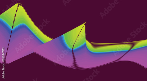 Blend Wavy Curved Design Background Gradient Colors Abstract Vector Illustration
