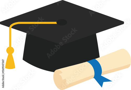 Graduation Celebration, Students in Toga Wisuda, Education Event, Colorful Artistic Watercolor Background, Back to School Concept, Learning Environment, Teacher Supplies - back to school