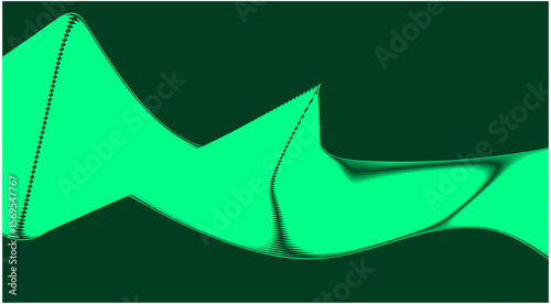 Blend Wavy Curved Background Green Cyan Color Design Abstract Vector Illustration