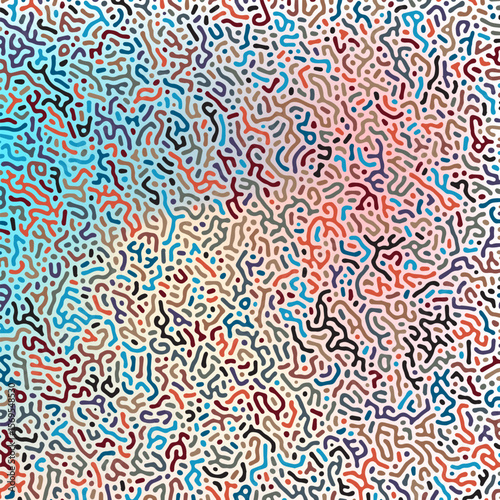 ABSTRACT BLUE ORANGE PURPLE COLORFUL LINES TURING PATTERN ROUGH DESIGN REACTION DIFFUSION GRADIENT BACKGROUND VECTOR GOOD FOR WALLPAPER, COVER,POSTER 