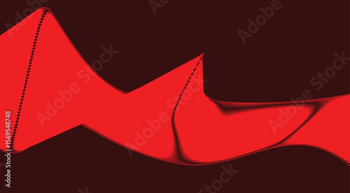 Blend Wavy Curved Background Red Color Design Abstract Vector Illustration