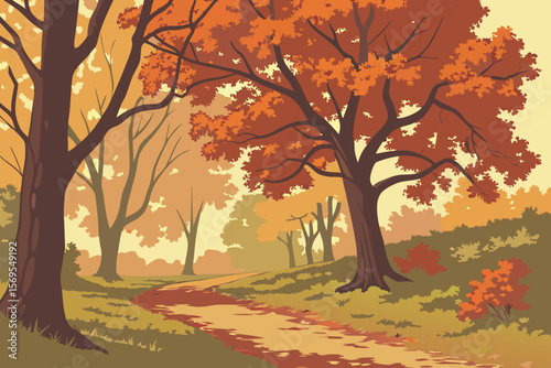 autumn trees in autumn