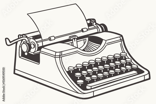 old typewriter with paper