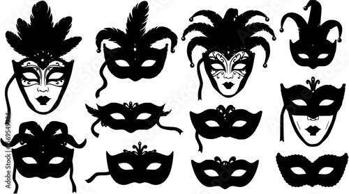 Black carnival masks

