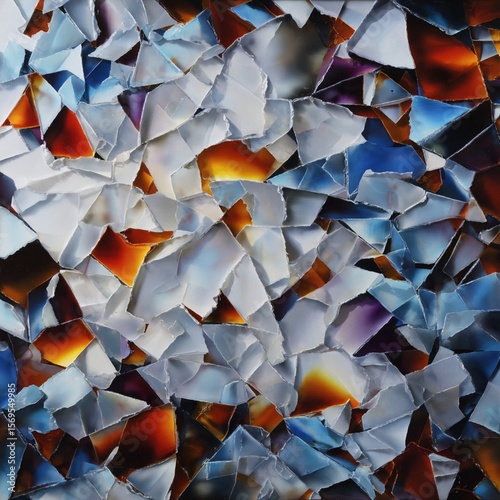 Glass mosaic abstract fragmentation