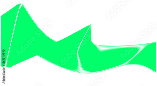 Blend Wavy Curved Green Cyan Color Design Abstract Background Vector Illustration