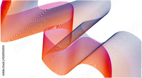 Blend Wavy Curved Multicolor Gradient Design Abstract Background Vector Illustration