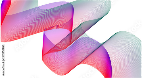 Blend Wavy Curved Pink Colorful Gradient Design Abstract Background Vector Illustration
